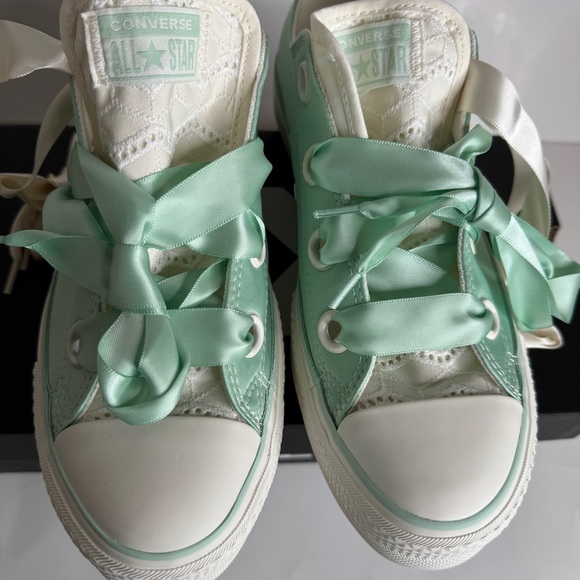 Chuck Taylor Converse Women Sz 7 Aloe Green Matte All Star Lift Platform shoe - Picture 9 of 10